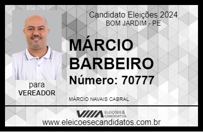 Candidato MÁRCIO BARBEIRO 2024 - BOM JARDIM - Eleições