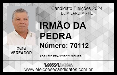 Candidato IRMÃO DA PEDRA 2024 - BOM JARDIM - Eleições