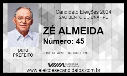 Candidato ZÉ ALMEIDA 2024 - SÃO BENTO DO UNA - Eleições