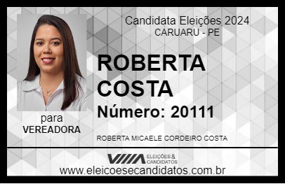 Candidato ROBERTA COSTA 2024 - CARUARU - Eleições