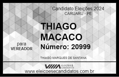 Candidato THIAGO MACACO 2024 - CARUARU - Eleições