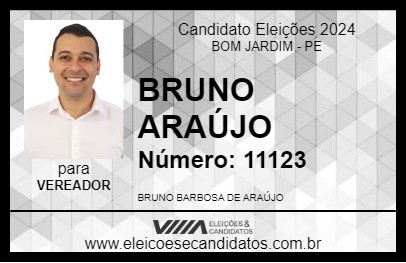 Candidato BRUNO ARAÚJO 2024 - BOM JARDIM - Eleições