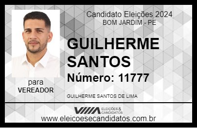 Candidato GUILHERME SANTOS 2024 - BOM JARDIM - Eleições