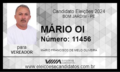 Candidato MÁRIO OI 2024 - BOM JARDIM - Eleições