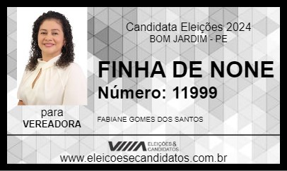 Candidato FINHA DE NONE 2024 - BOM JARDIM - Eleições