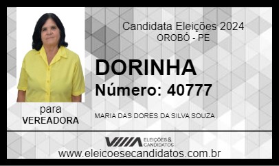 Candidato DORINHA 2024 - OROBÓ - Eleições