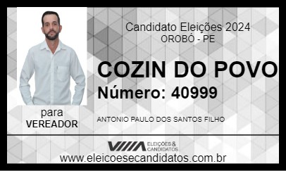 Candidato COZIN DO POVO 2024 - OROBÓ - Eleições