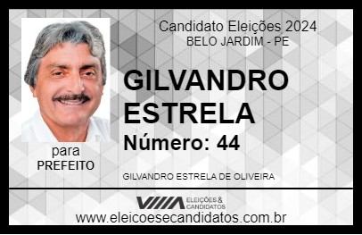 Candidato GILVANDRO ESTRELA 2024 - BELO JARDIM - Eleições