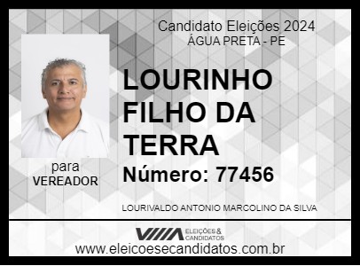 Candidato LOURINHO FILHO DA TERRA 2024 - ÁGUA PRETA - Eleições