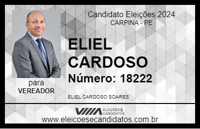 Candidato ELIEL CARDOSO 2024 - CARPINA - Eleições