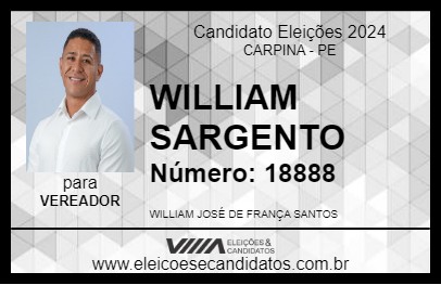 Candidato WILLIAM SARGENTO 2024 - CARPINA - Eleições