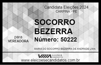 Candidato SOCORRO BEZERRA 2024 - CARPINA - Eleições