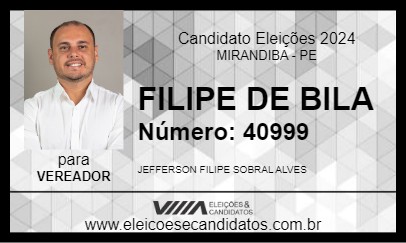 Candidato FILIPE DE BILA 2024 - MIRANDIBA - Eleições