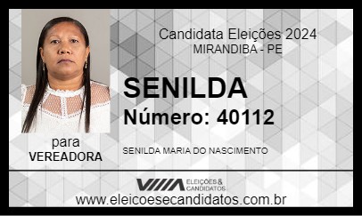 Candidato SENILDA 2024 - MIRANDIBA - Eleições