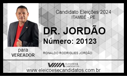 Candidato DR. JORDÃO 2024 - ITAMBÉ - Eleições