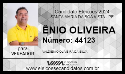 Candidato ÊNIO OLIVEIRA 2024 - SANTA MARIA DA BOA VISTA - Eleições