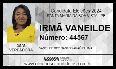 Candidato IRMÃ VANEILDE 2024 - SANTA MARIA DA BOA VISTA - Eleições