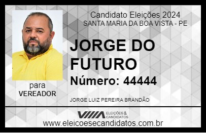 Candidato JORGE DO FUTURO 2024 - SANTA MARIA DA BOA VISTA - Eleições