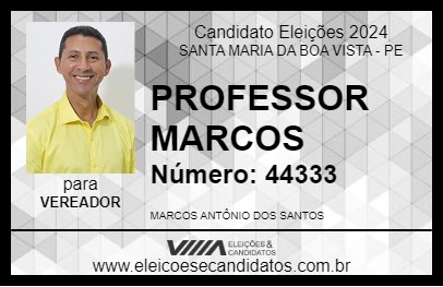 Candidato PROFESSOR MARCOS 2024 - SANTA MARIA DA BOA VISTA - Eleições