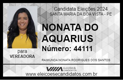 Candidato NONATA DO AQUARIUS 2024 - SANTA MARIA DA BOA VISTA - Eleições