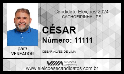 Candidato CÉSAR 2024 - CACHOEIRINHA - Eleições