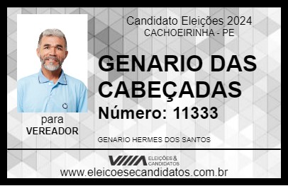 Candidato GENARIO DAS CABEÇADAS 2024 - CACHOEIRINHA - Eleições