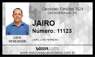 Candidato JAIRO 2024 - CACHOEIRINHA - Eleições