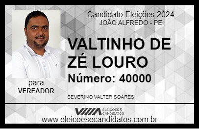 Candidato VALTINHO DE ZÉ LOURO 2024 - JOÃO ALFREDO - Eleições