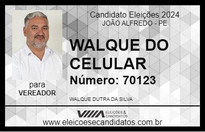 Candidato WALQUE DO CELULAR 2024 - JOÃO ALFREDO - Eleições