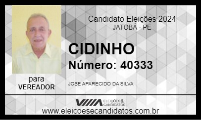 Candidato CIDINHO 2024 - JATOBÁ - Eleições