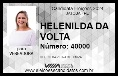 Candidato HELENILDA DA VOLTA 2024 - JATOBÁ - Eleições