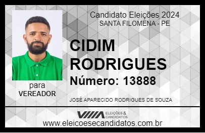 Candidato CIDIM RODRIGUES 2024 - SANTA FILOMENA - Eleições