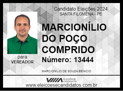 Candidato MARCIONÍLIO DO POÇO COMPRIDO 2024 - SANTA FILOMENA - Eleições