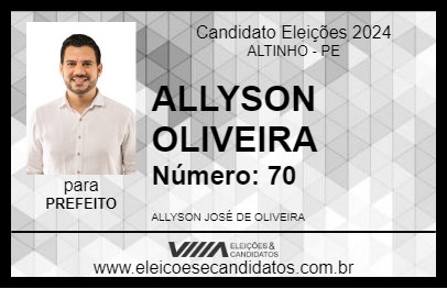 Candidato ALLYSON OLIVEIRA 2024 - ALTINHO - Eleições