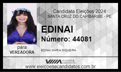 Candidato EDINAI 2024 - SANTA CRUZ DO CAPIBARIBE - Eleições