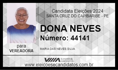 Candidato DONA NEVES 2024 - SANTA CRUZ DO CAPIBARIBE - Eleições