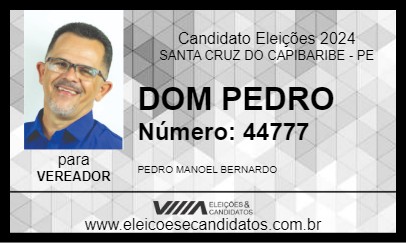 Candidato DOM PEDRO 2024 - SANTA CRUZ DO CAPIBARIBE - Eleições