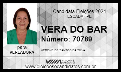 Candidato VERA DO BAR 2024 - ESCADA - Eleições