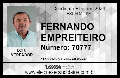 Candidato FERNANDO EMPREITEIRO 2024 - ESCADA - Eleições