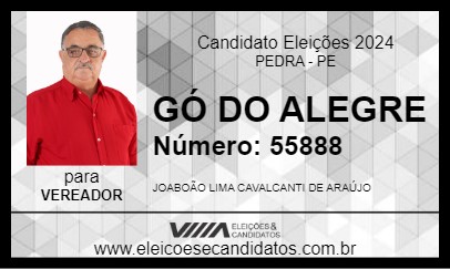 Candidato GÓ DO ALEGRE 2024 - PEDRA - Eleições