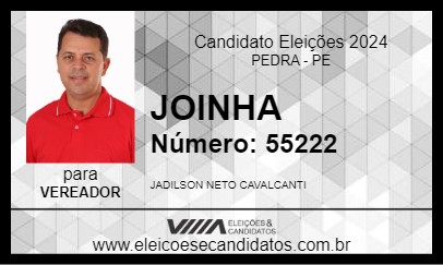 Candidato JOINHA 2024 - PEDRA - Eleições