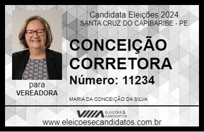 Candidato CONCEIÇÃO CORRETORA 2024 - SANTA CRUZ DO CAPIBARIBE - Eleições