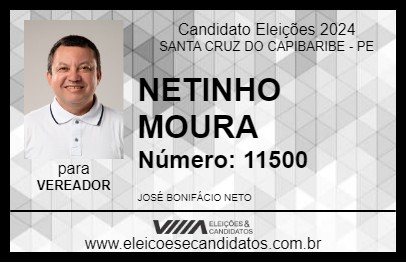 Candidato NETINHO MOURA 2024 - SANTA CRUZ DO CAPIBARIBE - Eleições