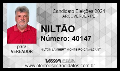 Candidato NILTÃO 2024 - ARCOVERDE - Eleições