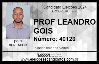 Candidato PROF LEANDRO GOIS 2024 - ARCOVERDE - Eleições