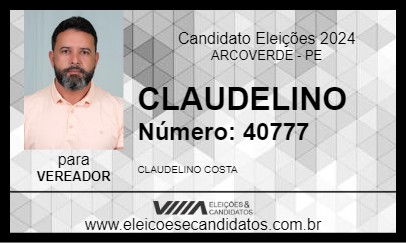 Candidato CLAUDELINO 2024 - ARCOVERDE - Eleições