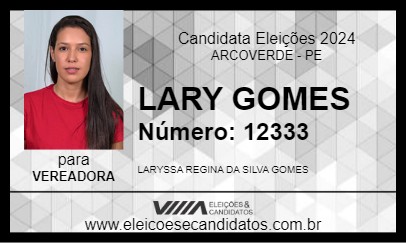 Candidato LARY GOMES 2024 - ARCOVERDE - Eleições