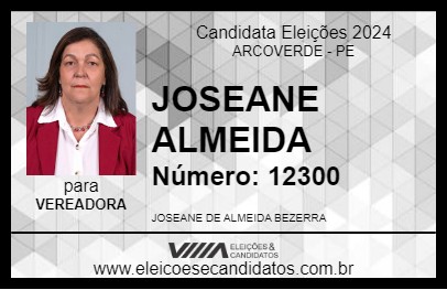 Candidato JOSEANE ALMEIDA 2024 - ARCOVERDE - Eleições