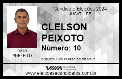 Candidato CLELSON PEIXOTO 2024 - JUCATI - Eleições