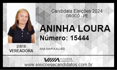 Candidato ANINHA LOURA 2024 - OROCÓ - Eleições